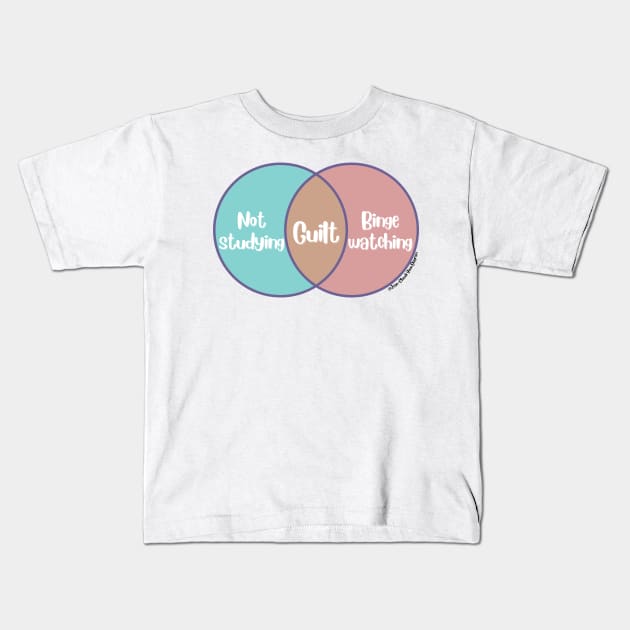 Venn Diagram Guilt: Not studying - Binge watching Kids T-Shirt by Jean-Claude Venn-Diagram